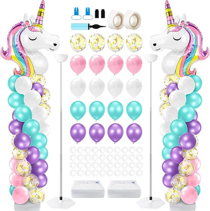 Kasyat 2 Set Unicorn Party Balloon Column Stand Kit by Kasyat
