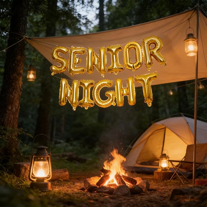2 Set 22Pcs Gold SENIOR NIGHT Letter Balloons 16in Balloon Foil Letter - Image 6
