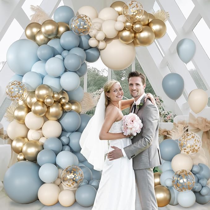 147pcs Dusty Blue Balloon Garland Arch Kit - Image 7