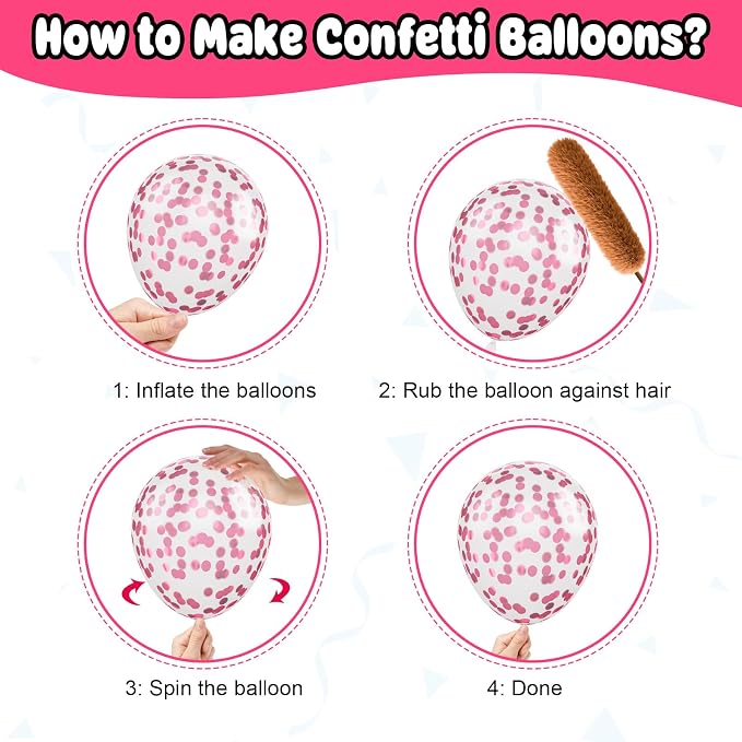 Cowgirl Balloons, 12 Inch Cow Print Hot Pink Light Pink and Silver Balloons - Image 4