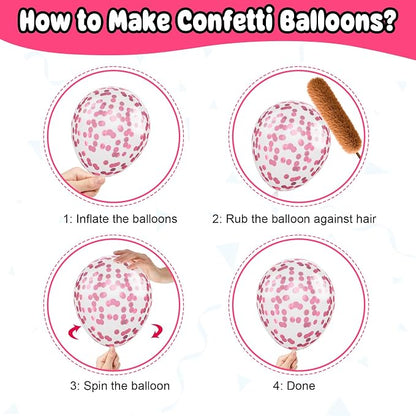 Cowgirl Balloons, 12 Inch Cow Print Hot Pink Light Pink and Silver Balloons - Image 4
