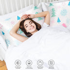 Christmas Tree Satin Pillowcase for Hair & Skin Care, Queen Size Set of 2 - Luxurious Satin Pillow Cover with Envelope Closure(20x30 Inches)