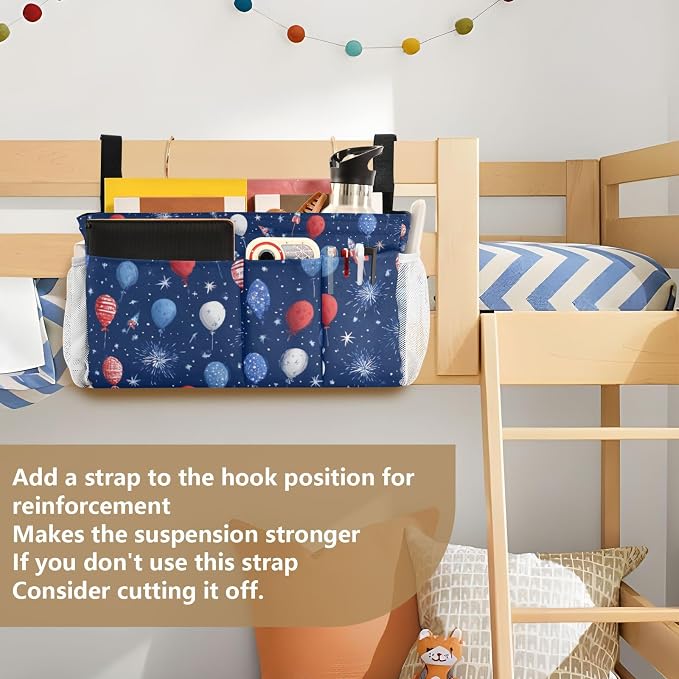 Bedside Caddy Hanging Bunk Bed Caddy Bed Organizer Hanging Pocket - Image 6