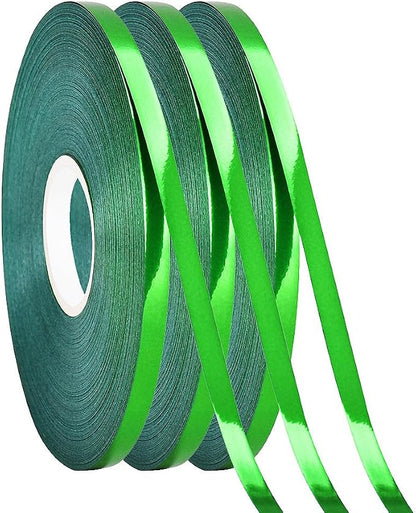 3 Rolls Curling Ribbon, Floral Arrangement 03 Green-1 Metallic 3/16 Inch by PendantofLuck