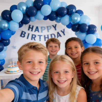 68pcs Blue Balloons Metallic, 12Inch Chrome Blue Balloons Kit Macaron Light - Image 5