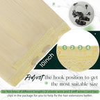 RUNATURE Wire Hair Extensions, Bleach Blonde Human Hair Extensions with Fish Line, Secret Clip in One Piece Extensions, Natural Remy Hair, Can Be Styled, 20 Inch 100g #24