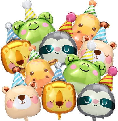 Civaner 10 Pcs Jungle Safari Animal Foil Balloons Animal Birthday Party Decor by Civaner