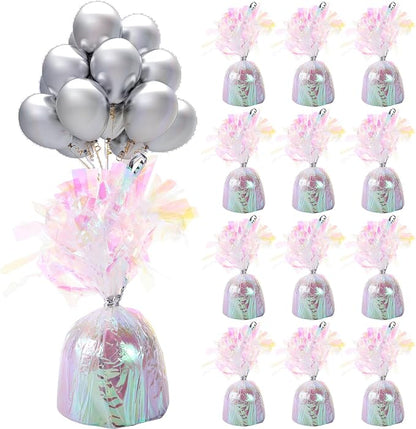 12 Pcs Balloon Weights Holographic Metallic Anchor Balloon Holder by Unknown