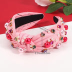 Pearl Headbands for Women,Non-slip Hair Accessories Wide Hair Band with Pearl Accessories Rhinestone for Valentine's Day Gift,Birthday,Party