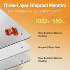 Air Fryer Mat for Air Fryer, 24 x 31in Heat Resistant Mat for Countertop, Fireproof Silicone Countertop Protector Appliance Slider for Air Fryer, Coffee Maker, Toaster, Oven (Grey)