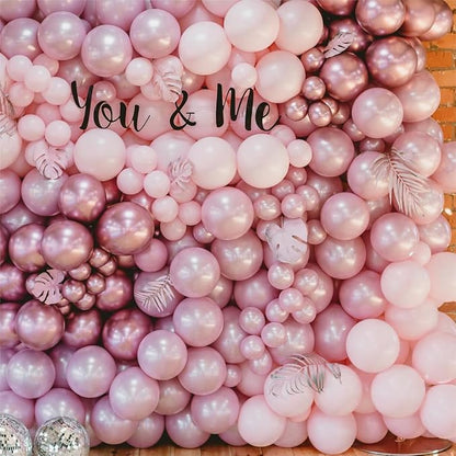 Pearl Pink Double Stuffed Balloons Different Size 115Pcs 5/10/12/18 Inch Pearl - Image 7