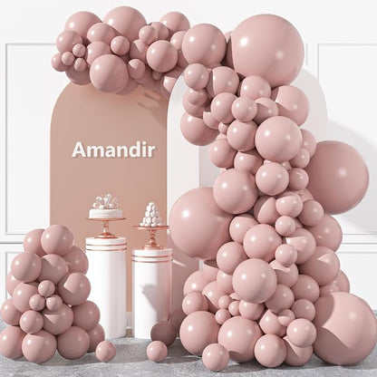 Amandir 153pcs Dusty Pink Balloons Arch Garland Kit Different Sizes | 18 12 10 by Amandir