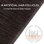 WENNALIFE Invisi Edge Tape in Hair Extensions Human Hair, 20 Inch 50g 20pcs Light Dark Brown Invisible Luxury Remy Hair Extensions Natural Seamless Injected Tape Ins Straight Extensiones De Cabello Hu