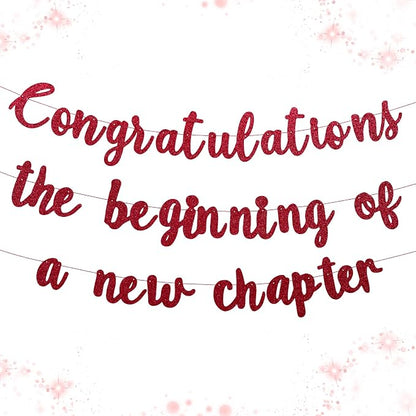 Pre-Strung New Journey Party Decorations Congratulations Banner The Beginning by Unknown