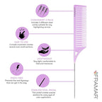 FRAMAR Dreamweaver Highlight Comb Set - Professional Highlighting Comb With Parting Tip, Hair Dye Comb, Foiling Combs For Highlighting, Highlight Combs For Highlighting – 3 Pack Pastel