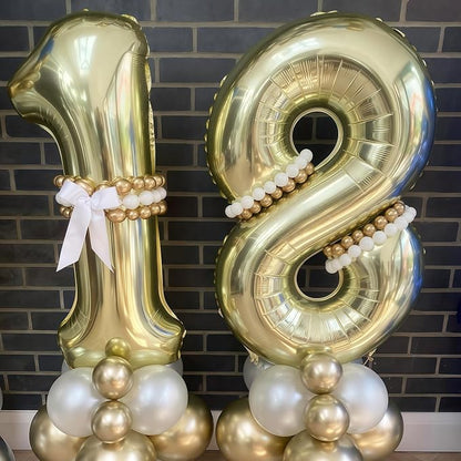 Champagne Gold 15 Balloon, 40 Inch Light Gold Number 15 Balloon Big Foil Mylar - Image 3
