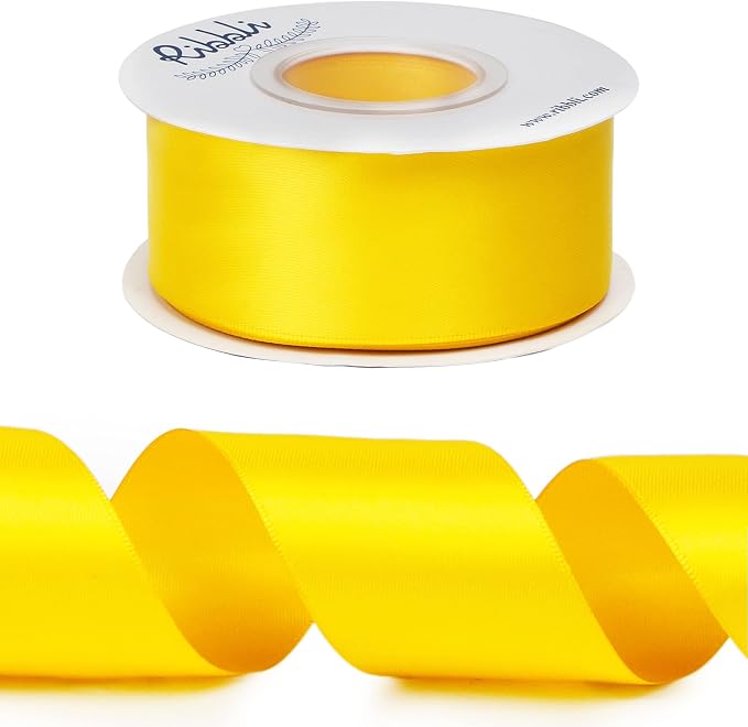 Ribbli Maize Yellow Double Faced Satin Ribbon, 1-1/2” x Continuous 25 Yards - Image 2