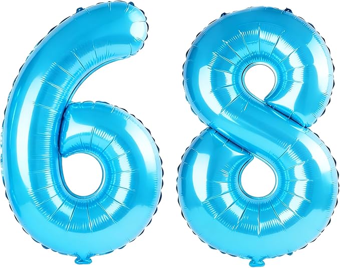 40 Inch Number 68 Balloons for 68th Birthday Party Decorations, 0-100 Jewelry by FOBELEC