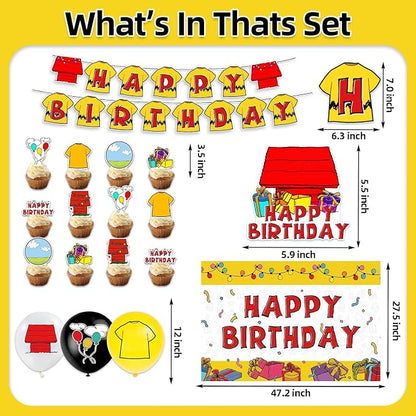 42Pack Cartoon Dog Red House Party decoration pack include Banner, Honeycomb - Image 2