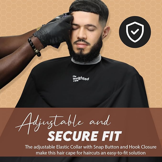 4lb Cape (Teenager/Adult) – Weighted Hair Cutting Barber Cape with Elastic Collar, Waterproof Salon Cape for Added Comfort, Perfect for Barber & Hairstylist (67 x 60 in)