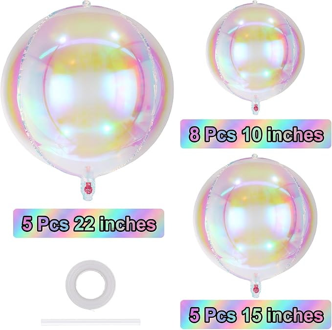 18 Pcs Foil Balloons Shiny Round Balloons Set Large Balloon Garland Arch - Image 4
