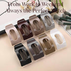 8 Pack Flat Hair Clips for Women – Large Glossy Neutral Rectangle No-Slip Claw Clips for Thick & Thin Hair, Strong Hold Square Hair Accessories for Work & Stylish Outfits