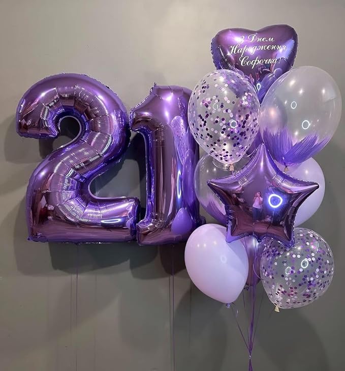 Number 3 Balloon 40 Inch Balloons Purple Birthday Decorations - Image 3