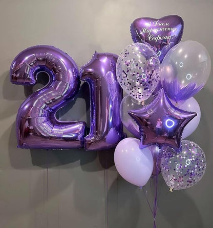 Number 3 Balloon 40 Inch Balloons Purple Birthday Decorations - Image 3