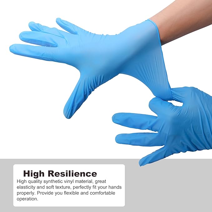 Disposable Gloves Extra Large, XL Nitrile and Vinyl Blend Material Gloves, Latex Free, 4 Mil,1000 Pc. Food Grade Glove for Cleaning, Food Prep, Hair Dye, Tattoo, Blue