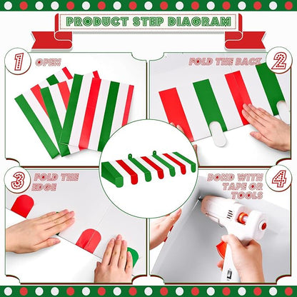 Boao 4 Pack 3D Striped Italian Awning Decorations, Carnival Carnival Display - Image 3