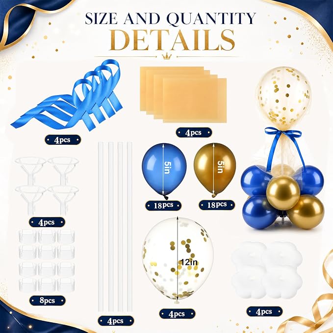 BBTO 4 Set Table Centerpieces Balloons Stand Kit Table Stand Holder - Image 2