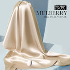 100% Mulberry Silk Pillowcase for Hair and Skin, 22 Momme Pure Natural Silk Pillow Case Both Sided with Zipper, Pillow Cover for Women Mom Men (Beige, King 20''×36'', 1 Pack)