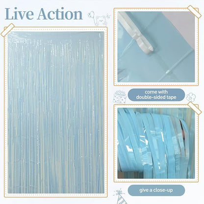 157PCS Pastel Blue Silver White Balloons Garland Arch Kit - Image 3