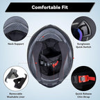 Full Face Motorcycle Helmets for Adult Men Women, DOT Approved Street Bike Racing Helmet Dual Visor Quick Release Buckle, Motorbike ADV Moped Helmet with Extra Clear Visor
