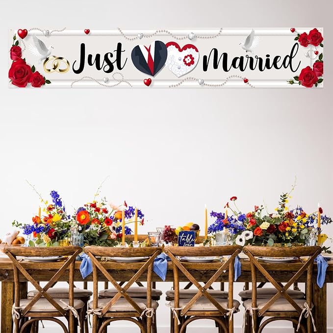 Labakita Large Just Married Banner, Wedding Ceremony Front Yard Sign, Wedding - Image 6