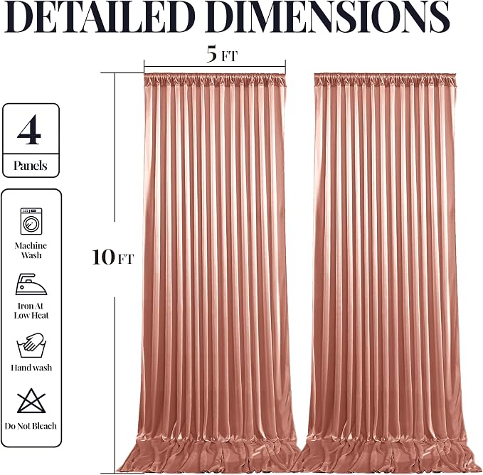 20x10ft Rose Gold Glitter Backdrop Curtain - Image 9