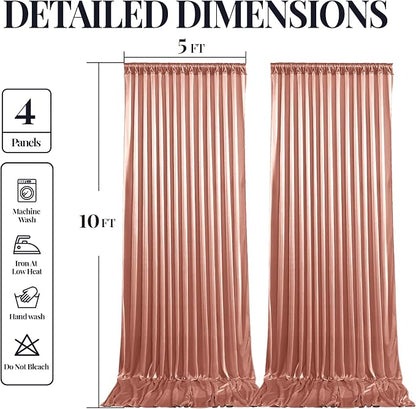 20x10ft Rose Gold Glitter Backdrop Curtain - Image 9