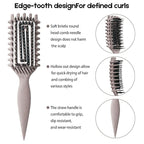 Curly Hair Brush Candybrush Curl Defining Brush for Detangling Shaping and Defining Curls for Women, Men, Wet & Dry Hair (Black Beige)
