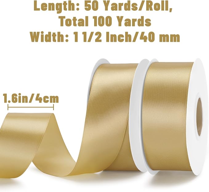 KINGLAKE Gold Satin Ribbon - Image 2
