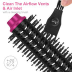 Aima Beauty One Step Hair Dryer & Volumizing Hot Air Brush, Ceramic Straightener Brush, Curler & Hot Comb 4 in 1 Salon Ionic Hair Brush, Rose Pink