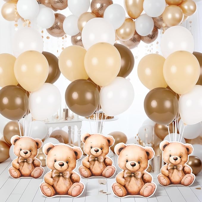 12 Sets Brown Bear Baby Shower Balloon Stand Kit - Image 6