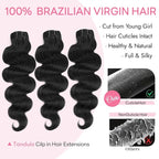 Clip in Hair Extensions Real Human Hair Body Wave 1 Jet Black Clip in 100% Brazilian Remy Human Hair Extensions 8pcs Per Set with 18 Clips Double Weft 18 Inch 100g/3.6oz