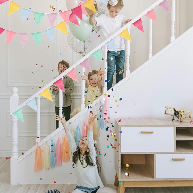 Pennant Banner Flags Pastel, Baby Shower, Birthday Decor – Party Decoration - Image 3