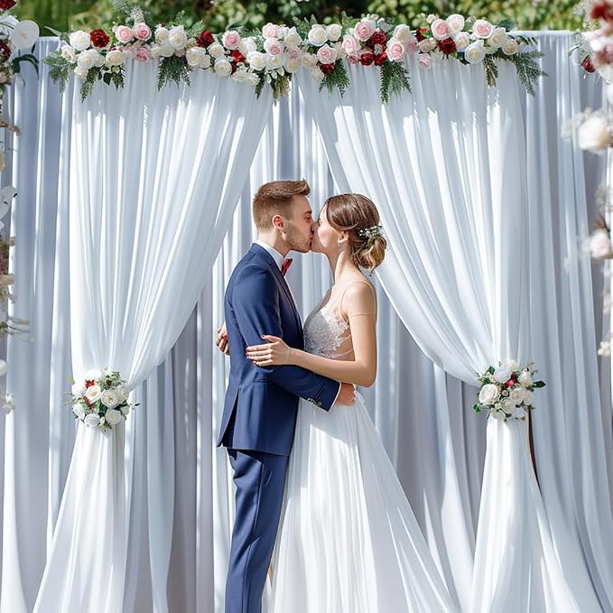 30x10ft Wrinkle Free White Backdrop Curtain - Image 2