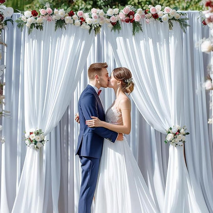 10x10ft Wrinkle Free White Backdrop Curtain - Image 2