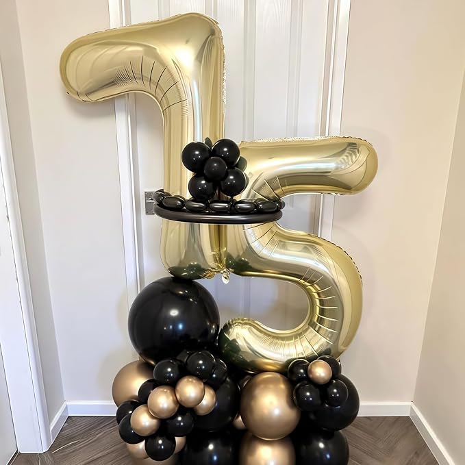 Champagne Gold 0 Balloon, 40 Inch Light Gold Number 0 Balloon Big Foil Mylar - Image 2