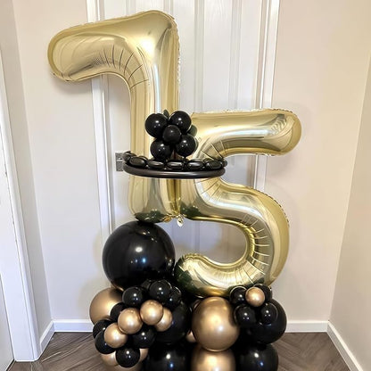 Champagne Gold 0 Balloon, 40 Inch Light Gold Number 0 Balloon Big Foil Mylar - Image 2