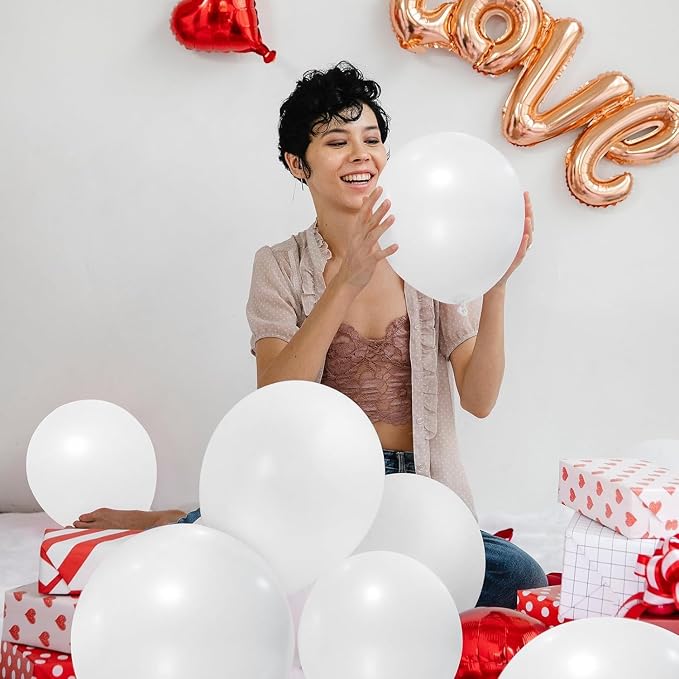 EMART White Balloons 12 Inch 100pcs, Latex Balloons - Image 5