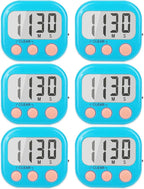 6 Pack Kitchen Timers Loud Ring Digital Timers for Cooking Magnetic Blue