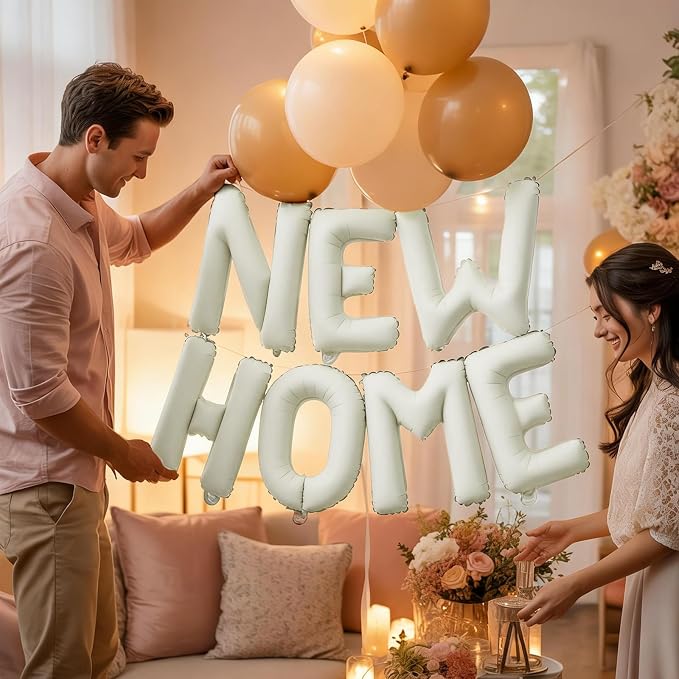 Beige NEW HOME Letter Balloon for Housewarming Party Decoraction, Cream NEW - Image 7